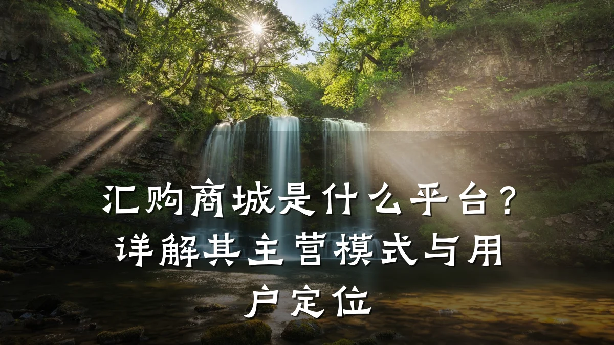 汇购商城是什么平台？详解其主营模式与用户定位