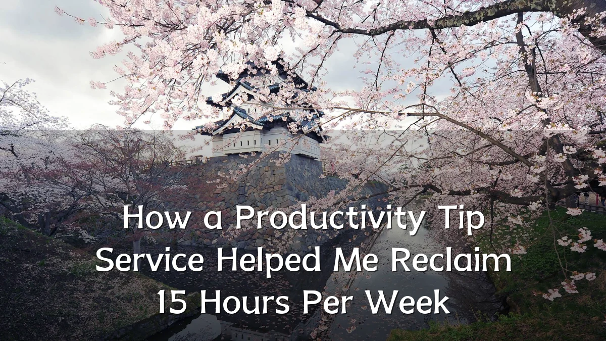 How a Productivity Tip Service Helped Me Reclaim 15 Hours Per Week